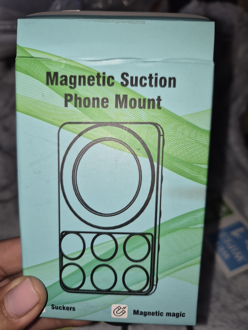 Magnetic Suction Phone Mount - Black
